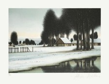 Jacques DEPERTHES LA RIVIÈRE SOUS LA NEIGE 1985 lithographie signée