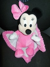 doudou peluche Minnie rose couverture mauve violet DISNEY 30cm (2 dispo)