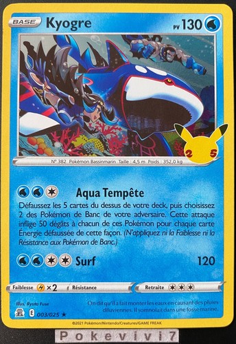 Carte pokemon kyogre 003 025 - carte,