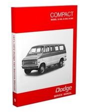 1971-1972 Dodge Van Réparation Atelier Manuel B100 B200 B300 Et Sportsman Neuf