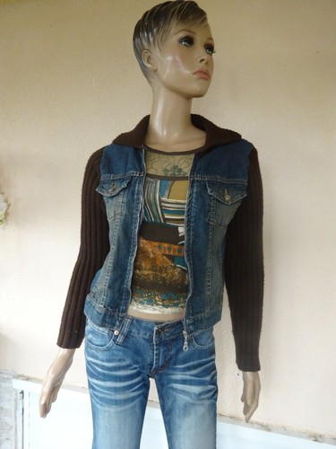 Gilet blouson jeans vintage - gilet,