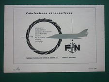 1960-1961 PUB FN HERSTAL FABRICATIONS AERONAUTIQUES ORIGINAL FRENCH AD