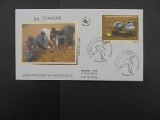 ENVELOPPE 1ER JOUR SOIE 2012 LA PETANQUE (t 4684 )