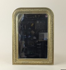 Miroir ancien rectangulaire en bois doré, fin XIXe siècle
