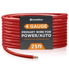 25Ft 4 Gauge Power & Ground Cable for Car Audio, RV, and Welding