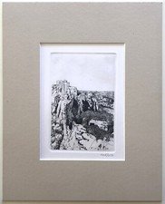 GRAVURE A L'EAU FORTE : LES BAUX DE PROVENCE. 1/ 150 numéroté