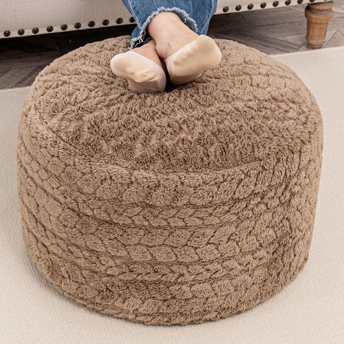 Round pouf ottoman 20x14 - pouf,