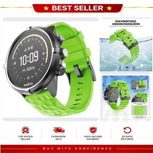 Bracelet silicone vert - 24, mm