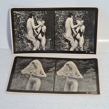 ? 2 photos anciennes vues stéréos nus féminins érotique sur papier n°9