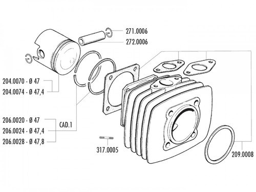 Kit piston polini - kit, sport
