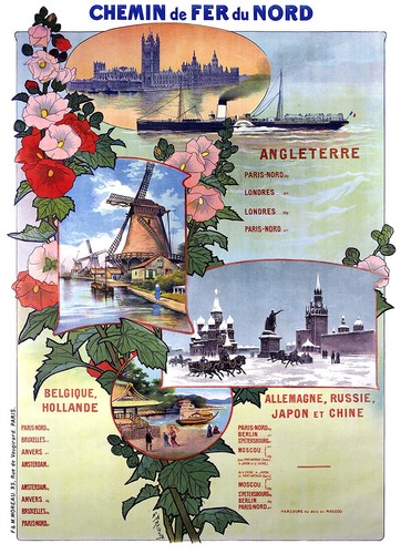 Affiche chemin fer nord - fer,