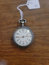 Petite Montre À Gousset De Poche Ancienne En Argent Fonctionne P2784