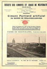 62 NEUFCHATEL CIMENT PORTLAND, VITRY-LE-FRANCOIS CIMENTS CHAUX PUBLICITE 1931