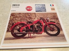 Carte moto Dresch 500 bicylindre 1930 collection Atlas Motorcycle France