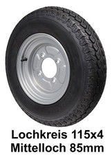 Roue Complète 4.50-10 400KG Cercle Français LK 4x115 Remorque 4.50x10 76M