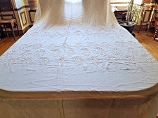 Rideau/Store/ des années 50 en voilage brodé de fleurs  ,230 cm x 230 cm