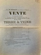 89 JOIGNY ST AUBIN/YONNE Terre et vigne vente AFFICHE 30 x 40 cm