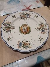 Ancienne Assiette Blason Normandie Décor Rouen Signé G 