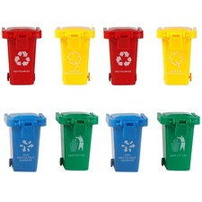  8 pcs kid poussez les ordures en plastique peuvent jouets enfants poubelles