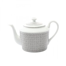 HERMES Théière Mosaïque 24 Vaisselle Poterie Blanc Gris Occasion Unisexe