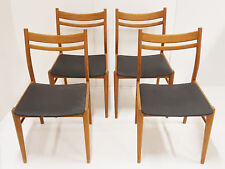 SUITE DE 4 CHAISES SCANDINAVES DANOISES 1960 VINTAGE TECK & SIMILI-CUIR 60S 60'S