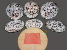 6 ASSIETTES HUITRES 1950
