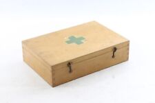 Age Trousse de Secours Premiers Soins Bois De 1937 Croix Vintage Collection Déco