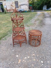 étagére + Table basse Vintage en Osier