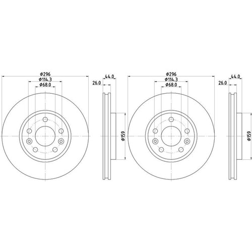 Disques frein hella 296mm - 2,