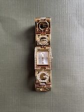 Montre Guess Vintage Doré Strass Femme Ancienne G Carré Rectangulaire