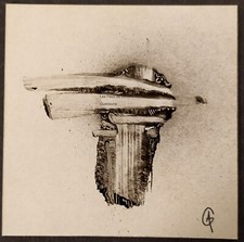 Peinture noir et blanc miniature signée bombe aerosol  graphic paint art