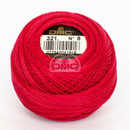 Fil broder rouge carmin - -,