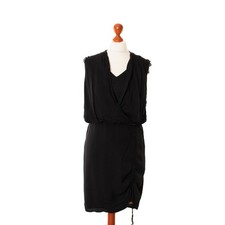 Robe femme ROSEMUNDE noire viscose sans manches taille 38 6897