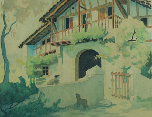 Ancien tableau pays - tableau, basque