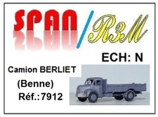 trains 1/160  SPAN/R3M  camion Berliet (benne) ref 7912  gris (livré monté)