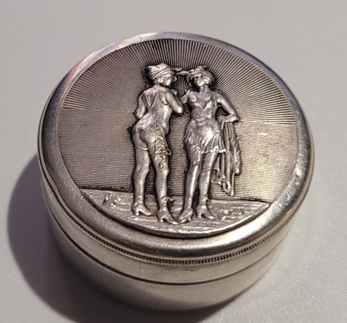 Pilulier ancien argent massif - pilulier,