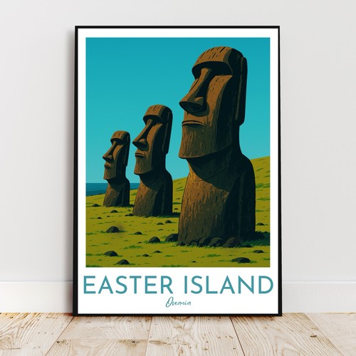 Affiche deco voyage ile - ile, de