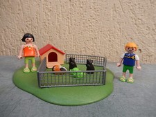 PLAYMOBIL : enclos cochons d'inde - cobayes avec 2 enfants
