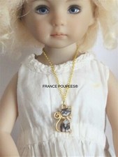 collier pendentif chat gris