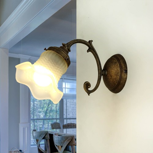 Applique lampe verre fleurs - lampe,