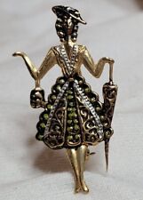 Bijou Vintage Broche Or De Tolède Femme Ombrelle # K1