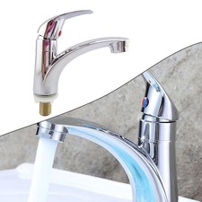 Robinet d'eau froide unique fini chrome en alliage de zinc pour bassin de salle