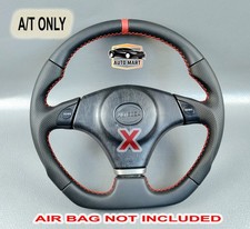 VOLANT CUIR POINT ROUGE FOND