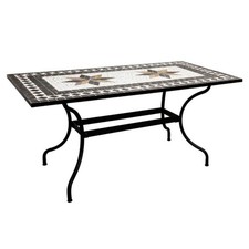 Table de Repas en Mosaïque "Kipos" 160cm Noir