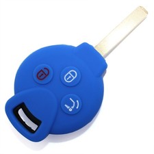 Housse De Clé SC Bleue Protection En Silicone Pour Clé De Voiture Télécommande
