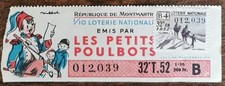 Billet de loterie nationale 1952 32e tr B - Les Petits POULBOTS - Rep Montmartre