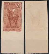 MADAGASCAR 184 ** MNH imperf non dentelé Général Galiéni  1931 (CV 60 €)