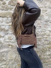 sac en crochet fait main maron