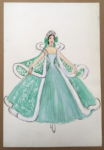 Dessin original gouache mode - original,