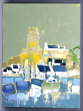 Bernard Folinais vers 1970 bateaux au port Franche Comté